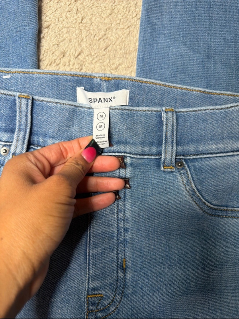 SPANX Women's Light Wash Blue High-Rise Jeans